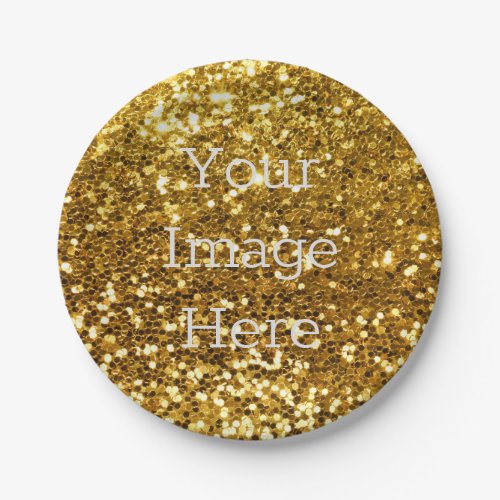 Create Your Own Metallic Gold Glitter Faux Foil Paper Plates
