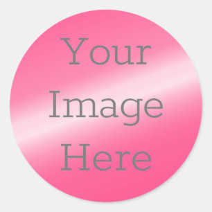 Create Your Own Metallic Hot Pink Faux Foil Classic Round Sticker