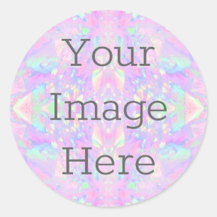 Create Your Own Metallic Iridescent Abstract Opal Classic Round Sticker