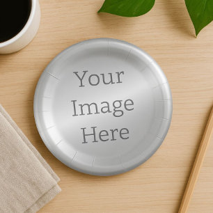 Create Your Own Metallic Platinum Silver Faux Foil Paper Plates