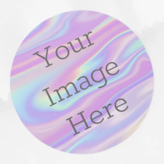 Create Your Own Metallic Rainbow Faux Iridescent Classic Round Sticker ...