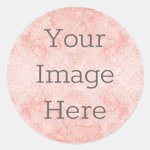 Create Your Own Metallic Rose Gold Glitter Marble Classic Round Sticker