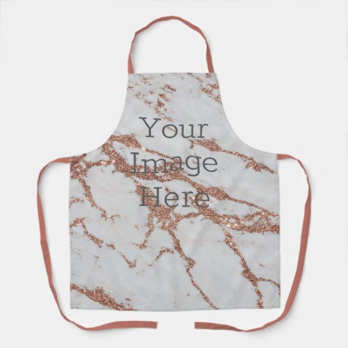 Create Your Own Metallic Rose Gold Wht Faux Marble Apron