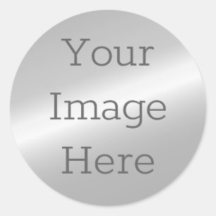 Create Your Own Metallic Silver Faux Platinum Foil Classic Round Sticker