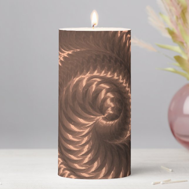 Create Your Own - Metallic Spiral - Copper Pillar Candle (In Situ)