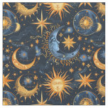 Create Your Own Midnight Blue &amp; Gold Celestial Fabric