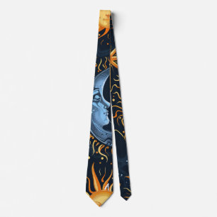 Create Your Own Midnight Blue & Gold Celestial Neck Tie