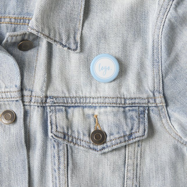 CREATE YOUR OWN MINIMAL BUSINESS LOGO BLUE CUSTOM BUTTON (In Situ)
