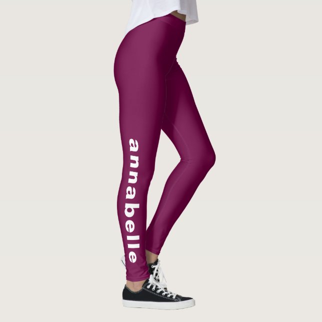Create Your Own Minimal Modern Wine Yoga Custom Leggings (Right)