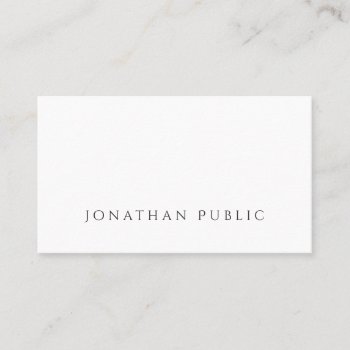 Create Your Own Minimalist Beautiful Plain Luxury Business Card by art_grande at Zazzle
