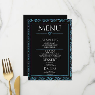 Create Your Own - Minimalist Black Art Deco Menu