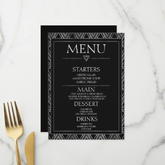 Create Your Own - Minimalist Black Art Deco Menu