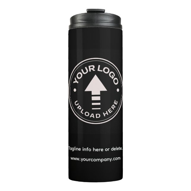 Create Your Own Minimalist Black Business Logo  Thermal Tumbler (Front)
