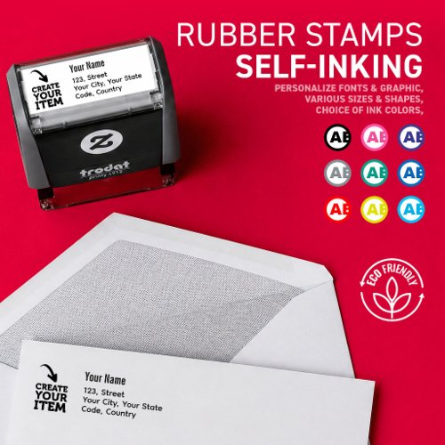 CREATE-YOUR-OWN Minimalist Custom logo address Self-inking Stamp