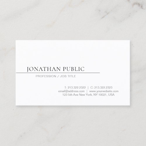 Create Your Own Minimalist Design Elegant Plain Business Card