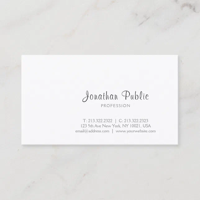 Create Your Own Minimalist Elegant Modern Simple Business Card | Zazzle