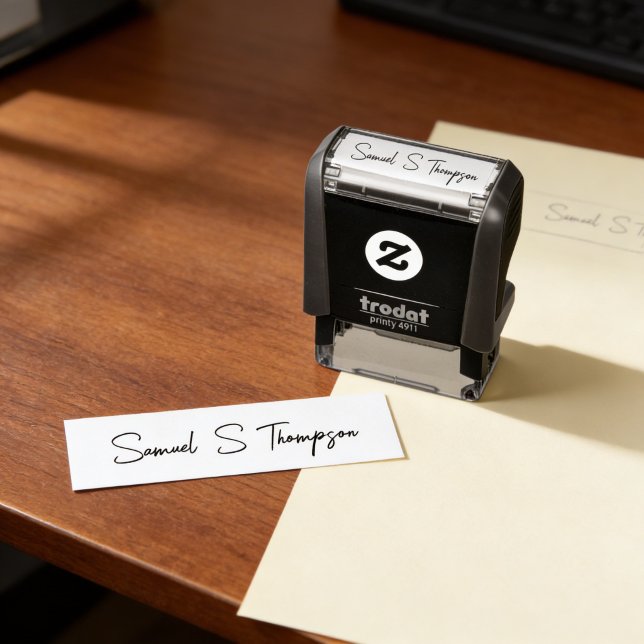 Create your own minimalist elegant signature name  self-inking stamp (Creator Uploaded)