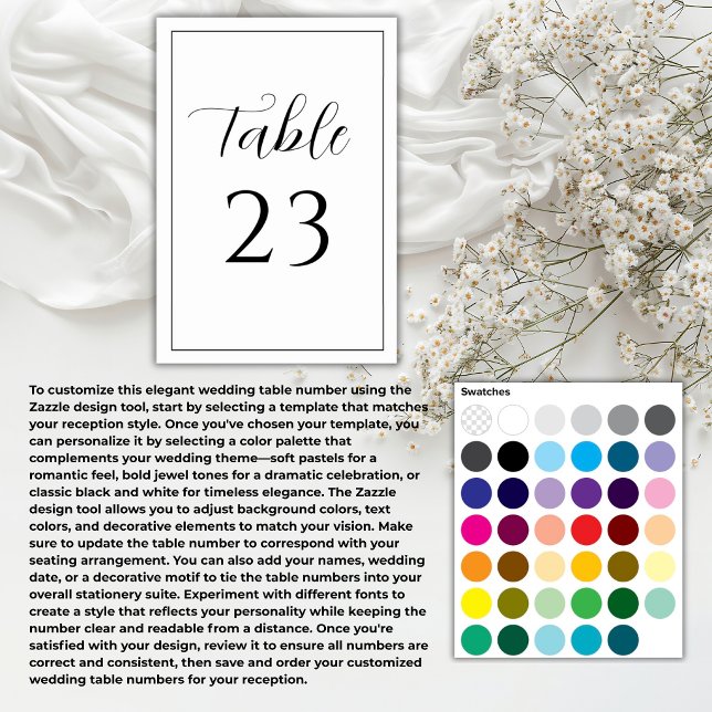 Create Your Own Minimalist Elegant Wedding  Table Number (Creator Uploaded)