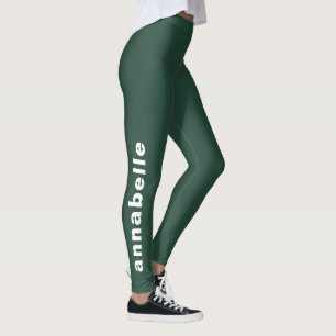 Create Your Own Minimalist Emerald Green Yoga Leggings
