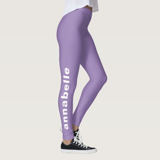 Create Your Own Minimalist Lavender Yoga Custom Leggings (Right)