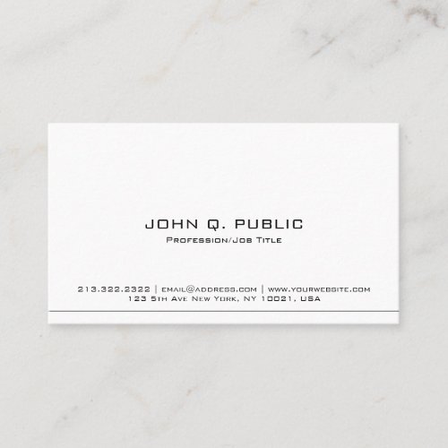 Create Your Own Minimalist Modern Elegant Plain Business Card