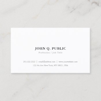 Create Your Own Minimalist Modern Elegant Simple Business Card by art_grande at Zazzle