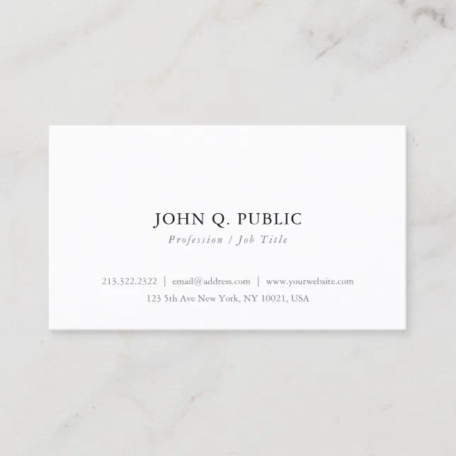 Create Your Own Minimalist Modern Simple Elegant Business Card | Zazzle
