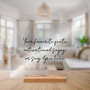Create Your Own Minimalist Script Custom Quote Acrylic Sign