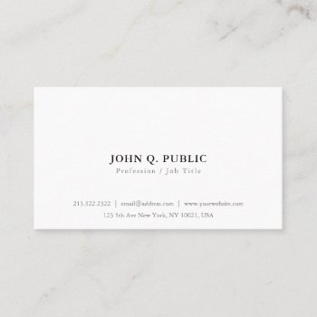 Create Your Own Minimalist Simple Modern Elegant Business Card by art_grande at Zazzle
