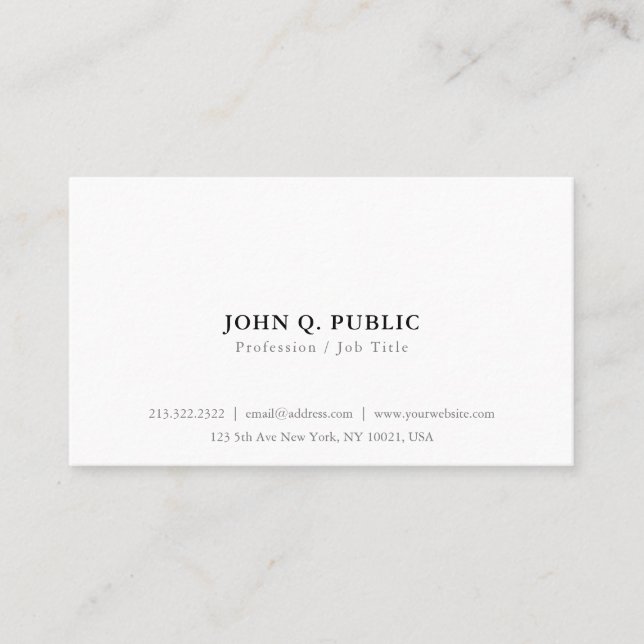 Create Your Own Minimalist Simple Modern Elegant Business Card (Front)