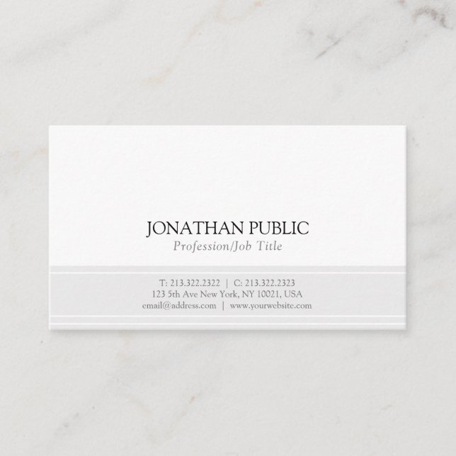 Create Your Own Minimalist Sleek Design Elegant Business Card (Front)