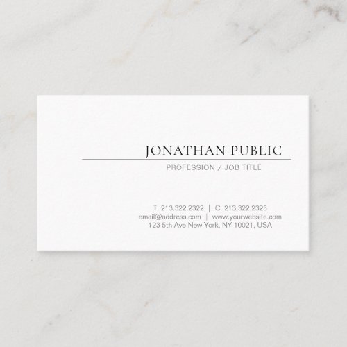 Create Your Own Minimalistic Design Elegant Plain Business Card