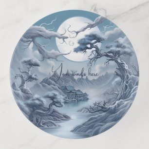 Create Your Own Misty Blue Landscape Trinket Tray