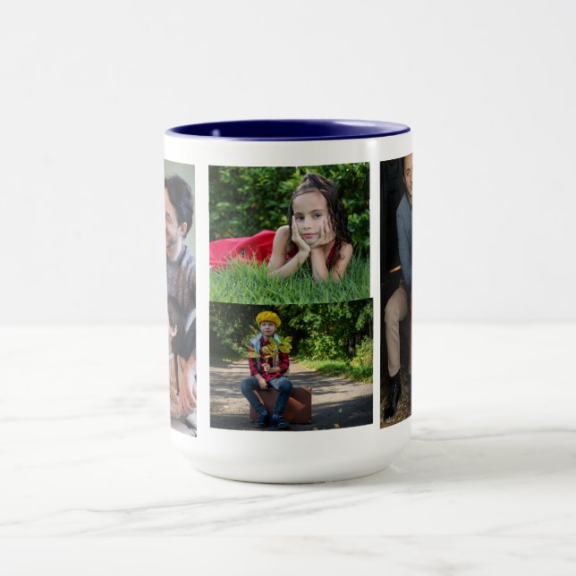 create your own modern 2 photo collage Mug (Center)