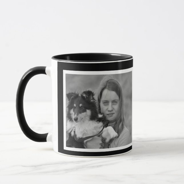  create your own modern 2 photo collage mug (Left)