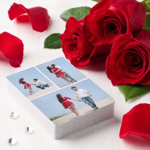 Create your Own Modern 3 Couple Photo  Euchre Cards