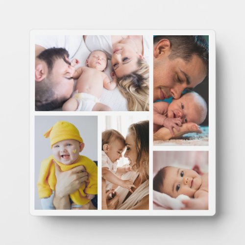 Create Your Own Modern 5 Family Photo Collage Plaque