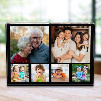 Create Your Own Modern 6 Family Picture Collage Photo Block