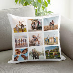 Create Your Own Modern 9 Photo Collage Square Throw Pillow<br><div class="desc">Create your own custom photo collage throw pillow featuring 9 of your favorite pictures.</div>