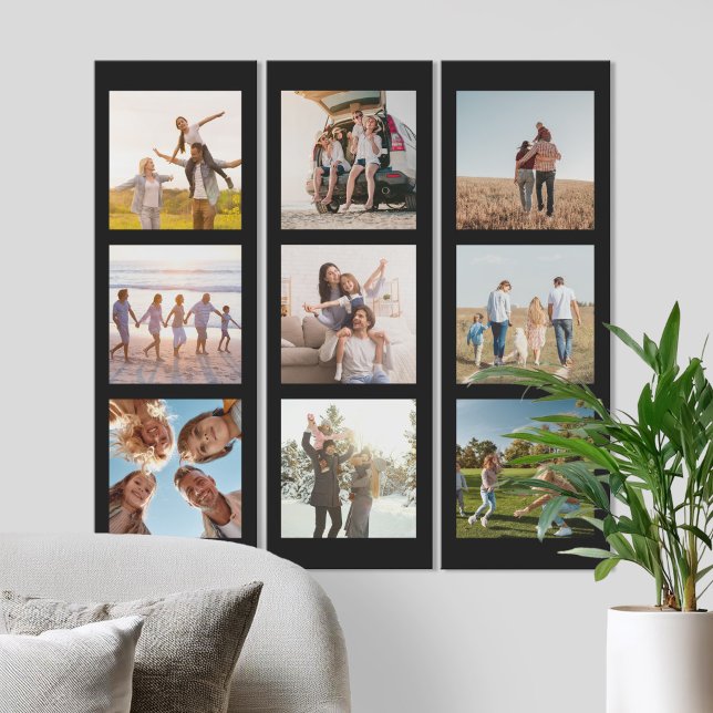Create Your Own Modern 9 Photo Collage Triptych (Creator Uploaded)