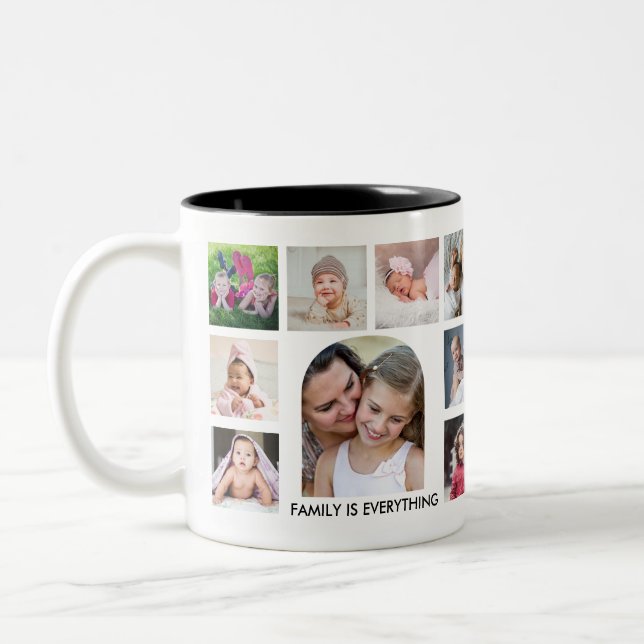 Create Your Own Modern Arch 18 Photo Collage Two-Tone Coffee Mug (Left)