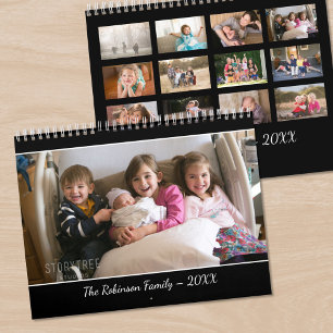 Create Your Own Modern Black Cover 2025 Photo Calendar