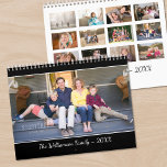 Create Your Own Modern Black Cover Photo Calendar<br><div class="desc">Take your favorite photos from the year and create your own modern wall calendar. Replace the sample images on the cover and for each month. The 12 images you choose for the months will automatically appear in a grid on the back cover. Add your name and the year in the...</div>