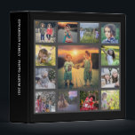 Create your own modern black family photo collage  3 ring binder<br><div class="desc">Create your own family photo collage unique binder.
Add your own personal photos,  text and name and create a very personal and unique binder.</div>