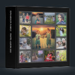 Create your own modern black family photo collage  3 ring binder<br><div class="desc">Create your own family photo collage unique binder.
Add your own personal photos,  text and name and create a very personal and unique binder.</div>
