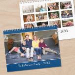 Create Your Own Modern Blue Cover Photo Calendar<br><div class="desc">Take your favorite photos and create your own modern wall calendar. Replace the sample images on the cover and for each month. The 12 images you choose for the months will automatically appear in a grid on the back cover. Add your name and the year in the sidebar and it...</div>