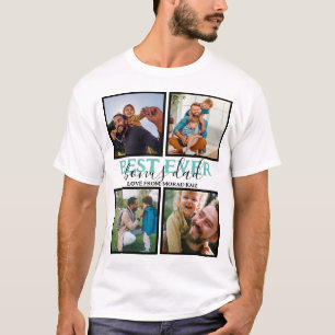 Create your own Modern Bonus Dad 4 Photo Collage T-Shirt