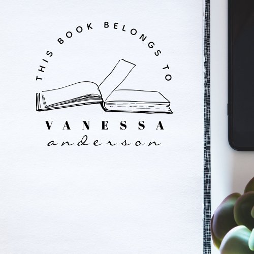 Create Your Own Modern Book Custom Library  Rubber Stamp