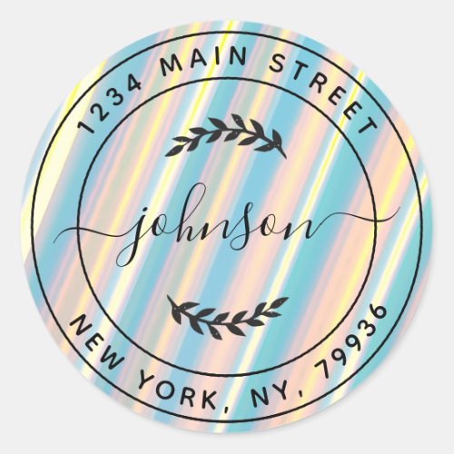 Create Your Own Modern chic holographic Classic Round Sticker