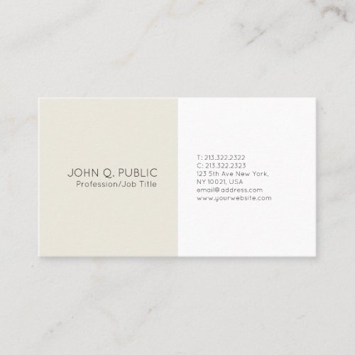 Create Your Own Modern Classy Minimalist Plain Business Card